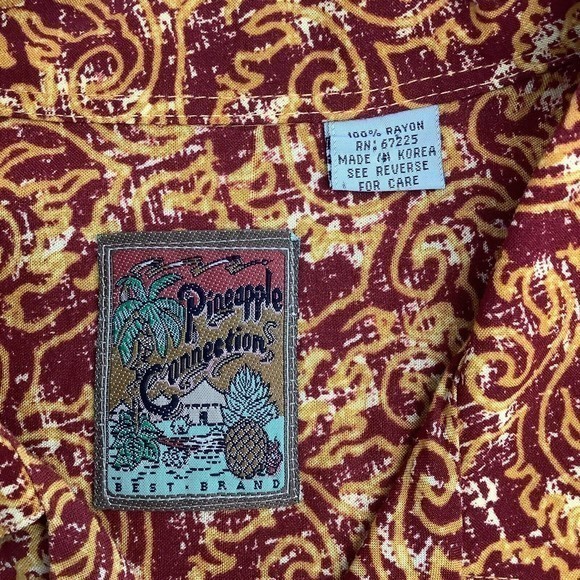 Pineapple Connection‎ Mens Short Sleeve Button Up Hawaiian Shirt Size Large - Picture 4 of 7